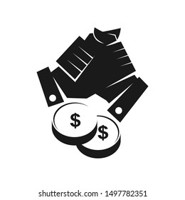 Commitment Teamwork Together Business Black Logo Illustration Vector