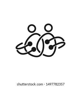 Commitment Teamwork Together Business Black Logo Illustration Vector