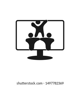 Commitment Teamwork Together Business Black Logo Illustration Vector
