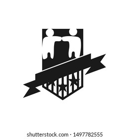 Commitment Teamwork Together Business Black Logo Illustration Vector