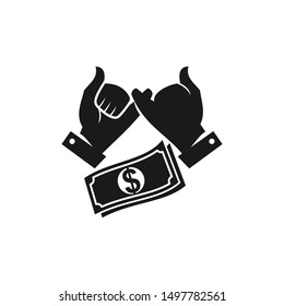 Commitment Teamwork Together Business Black Logo Illustration Vector