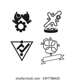 Commitment Teamwork Together Business Black Logo Illustration Vector
