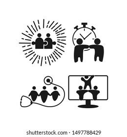 Commitment Teamwork Together Business Black Logo Illustration Vector