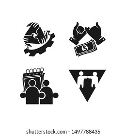 Commitment Teamwork Together Business Black Logo Illustration Vector