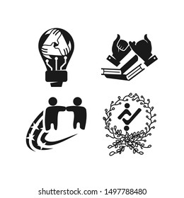 Commitment Teamwork Together Business Black Logo Illustration Vector