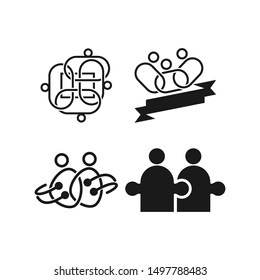 Commitment Teamwork Together Business Black Logo Illustration Vector
