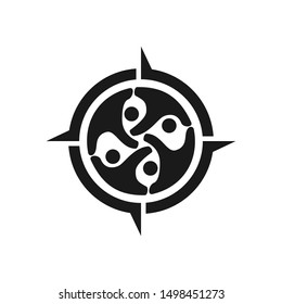 Commitment Teamwork Together Business Black Logo Illustration Vector