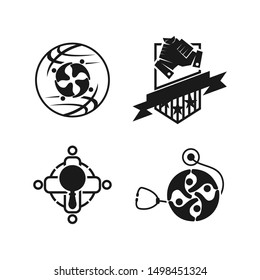 Commitment Teamwork Together Business Black Logo Illustration Vector