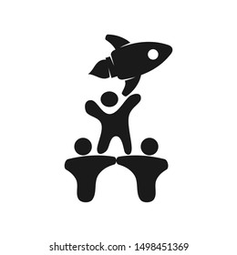 Commitment Teamwork Together Business Black Logo Illustration Vector