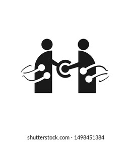 Commitment Teamwork Together Business Black Logo Illustration Vector