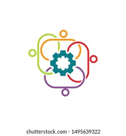 Commitment Teamwork Together Business Logo Illustration Vector