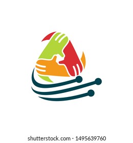 Commitment Teamwork Together Business Logo Illustration Vector