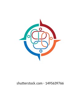 Commitment Teamwork Together Business Logo Illustration Vector