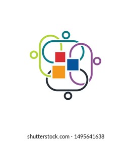 Commitment Teamwork Together Business Logo Illustration Vector