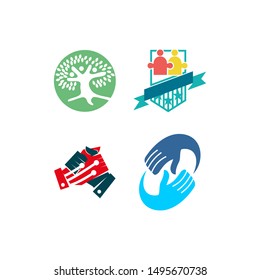 Commitment Teamwork Together Business Logo Illustration Vector