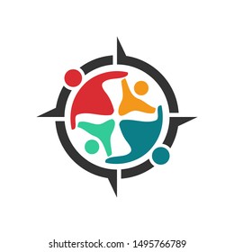 Commitment Teamwork Together Business Logo Illustration Vector