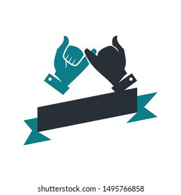 Commitment Teamwork Together Business Logo Illustration Vector