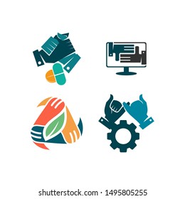 Commitment Teamwork Together Business Logo Illustration Vector