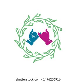 Commitment Teamwork Together Business Logo Illustration Vector