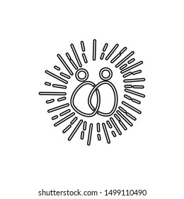 Commitment Teamwork Together Outline Business Logo Illustration Vector