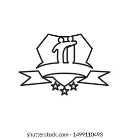 Commitment Teamwork Together Outline Business Logo Illustration Vector