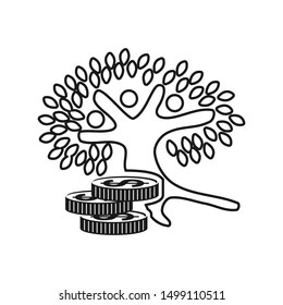 Commitment Teamwork Together Outline Business Logo Illustration Vector