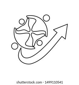 Commitment Teamwork Together Outline Business Logo Illustration Vector