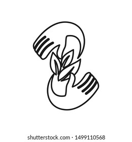 Commitment Teamwork Together Outline Business Logo Illustration Vector