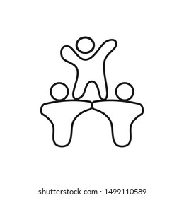 Commitment Teamwork Together Outline Business Logo Illustration Vector