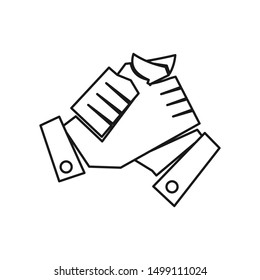 Commitment Teamwork Together Outline Business Logo Illustration Vector