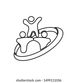 Commitment Teamwork Together Outline Business Logo Illustration Vector