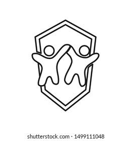 Commitment Teamwork Together Outline Business Logo Illustration Vector