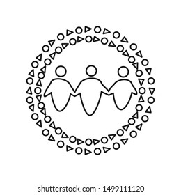 Commitment Teamwork Together Outline Business Logo Illustration Vector
