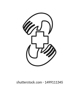Commitment Teamwork Together Outline Business Logo Illustration Vector