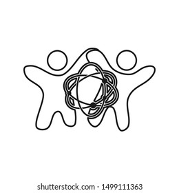 Commitment Teamwork Together Outline Business Logo Illustration Vector