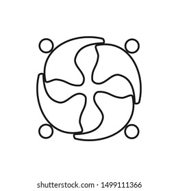 Commitment Teamwork Together Outline Business Logo Illustration Vector