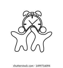 Commitment Teamwork Together Outline Business Logo Illustration Vector