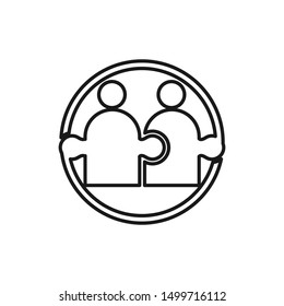 Commitment Teamwork Together Outline Business Logo Illustration Vector