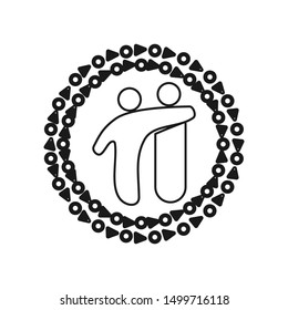 Commitment Teamwork Together Outline Business Logo Illustration Vector