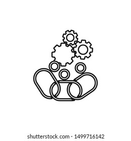 Commitment Teamwork Together Outline Business Logo Illustration Vector
