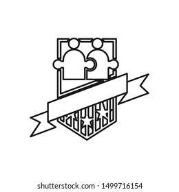 Commitment Teamwork Together Outline Business Logo Illustration Vector