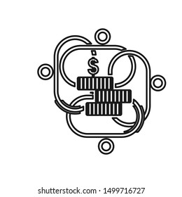 Commitment Teamwork Together Outline Business Logo Illustration Vector