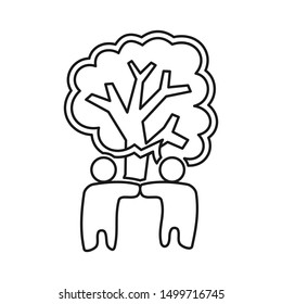 Commitment Teamwork Together Outline Business Logo Illustration Vector