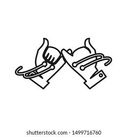 Commitment Teamwork Together Outline Business Logo Illustration Vector