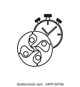 Commitment Teamwork Together Outline Business Logo Illustration Vector