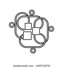 Commitment Teamwork Together Outline Business Logo Illustration Vector