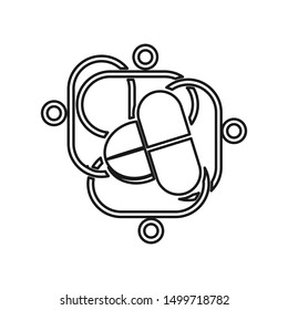 Commitment Teamwork Together Outline Business Logo Illustration Vector