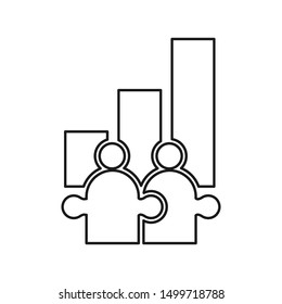 Commitment Teamwork Together Outline Business Logo Illustration Vector