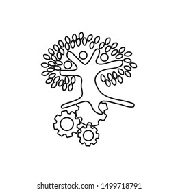 Commitment Teamwork Together Outline Business Logo Illustration Vector