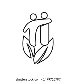 Commitment Teamwork Together Outline Business Logo Illustration Vector